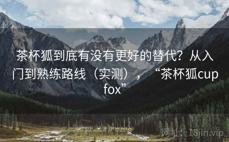 茶杯狐到底有没有更好的替代？从入门到熟练路线（实测），“茶杯狐cupfox”