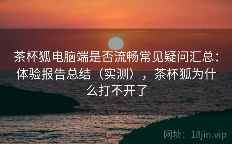 茶杯狐电脑端是否流畅常见疑问汇总：体验报告总结（实测），茶杯狐为什么打不开了