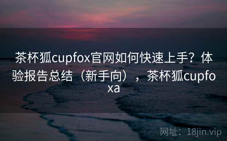 茶杯狐cupfox官网如何快速上手？体验报告总结（新手向），茶杯狐cupfoxa
