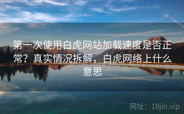第一次使用白虎网站加载速度是否正常？真实情况拆解，白虎网络上什么意思