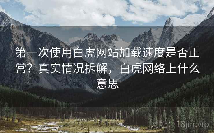 第一次使用白虎网站加载速度是否正常？真实情况拆解，白虎网络上什么意思